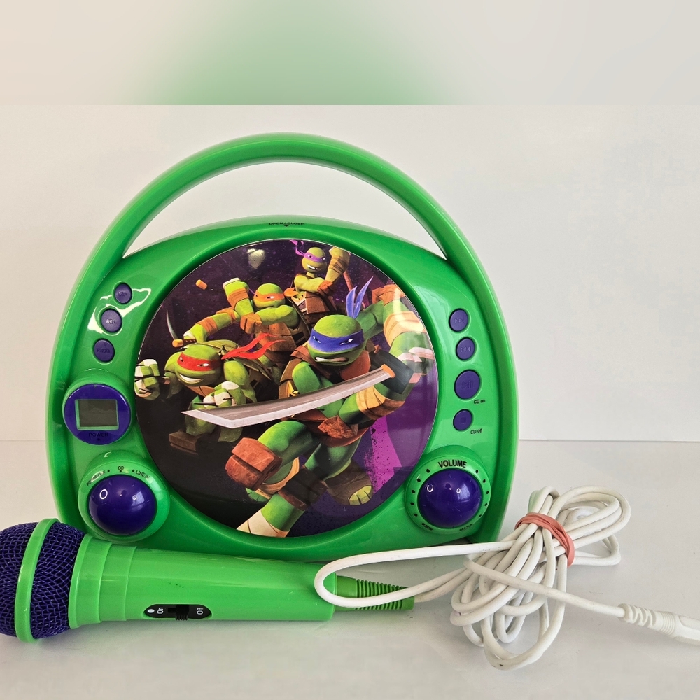 Teenage Mutant Ninja Turtles‎ Portable CD Play Along Karaoke Machine Microphone - Picture 2 of 9